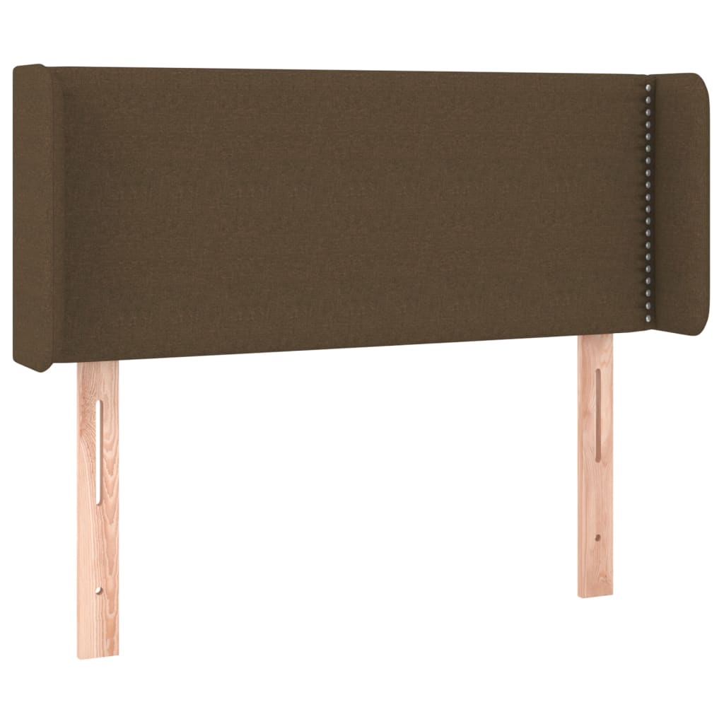 Testiera ad Orecchio Marrone Scuro 103x16x78/88 cm in Tessuto | homemem39