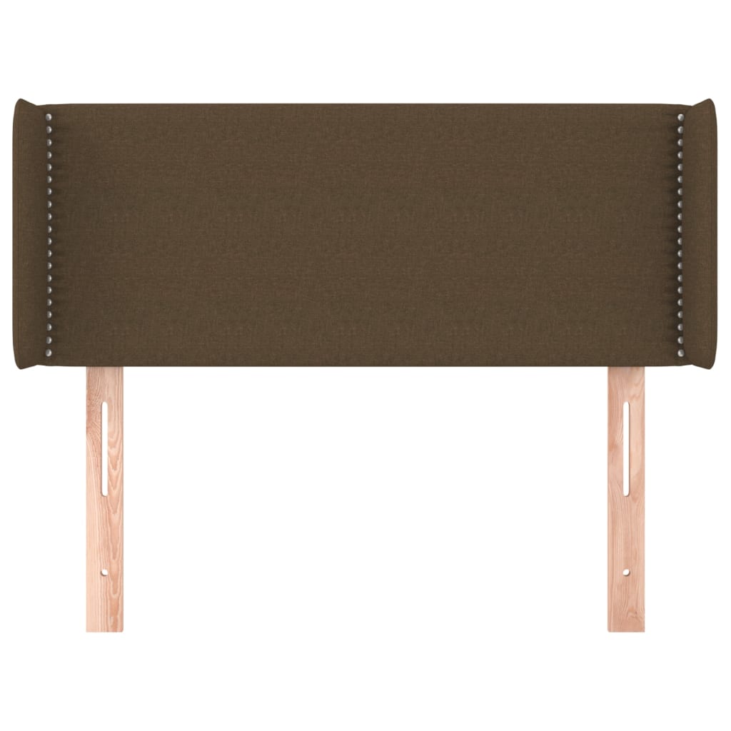 Testiera ad Orecchio Marrone Scuro 103x16x78/88 cm in Tessuto | homemem39