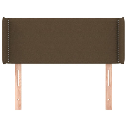 Testiera ad Orecchio Marrone Scuro 103x16x78/88 cm in Tessuto - homemem39