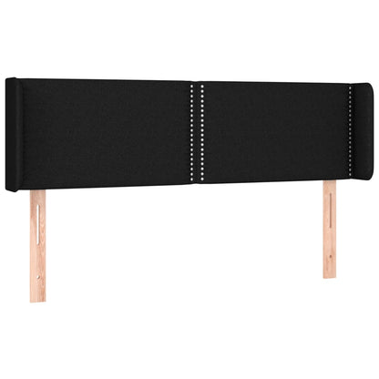 Testiera ad Orecchio Nera 147x16x78/88 cm in Tessuto | homemem39