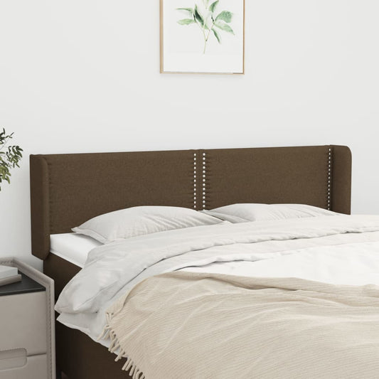 Testiera ad Orecchio Marrone Scuro 147x16x78/88 cm in Tessuto | homemem39