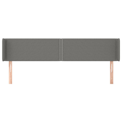 Testiera ad Orecchio Grigio Scuro 163x16x78/88 cm in Tessuto