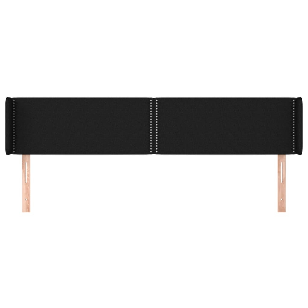 Testiera ad Orecchio Nera 183x16x78/88 cm in Tessuto | homemem39