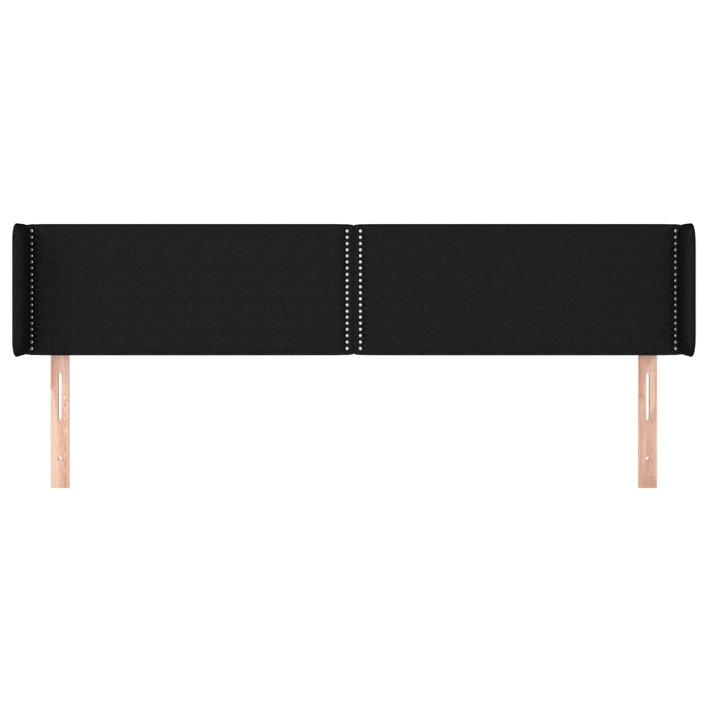 Testiera ad Orecchio Nera 203x16x78/88 cm in Tessuto | homemem39