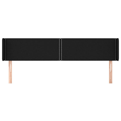 Testiera ad Orecchio Nera 203x16x78/88 cm in Tessuto | homemem39