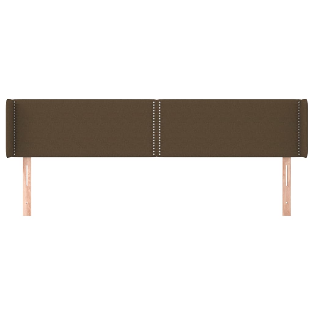 Testiera ad Orecchio Marrone Scuro 203x16x78/88 cm in Tessuto | homemem39