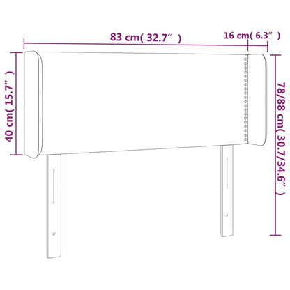 Testiera ad Orecchio Rosa 83x16x78/88 cm in Velluto