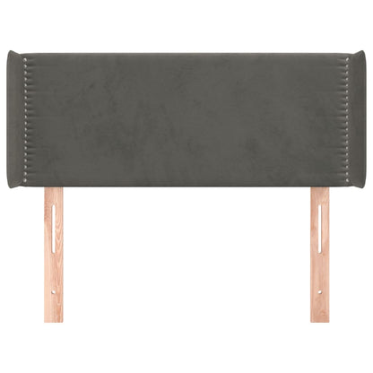 Testiera ad Orecchio Grigio Scuro 93x16x78/88 cm in Velluto