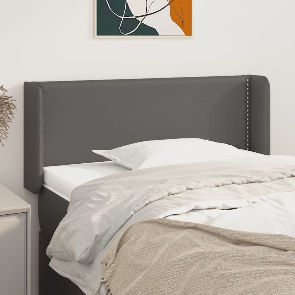 Testiera ad Orecchio Grigio 103x16x78/88 cm in Similpelle | homemem39