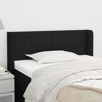 Testiera ad Orecchio Nera 93x16x78/88 cm in Tessuto | homemem39