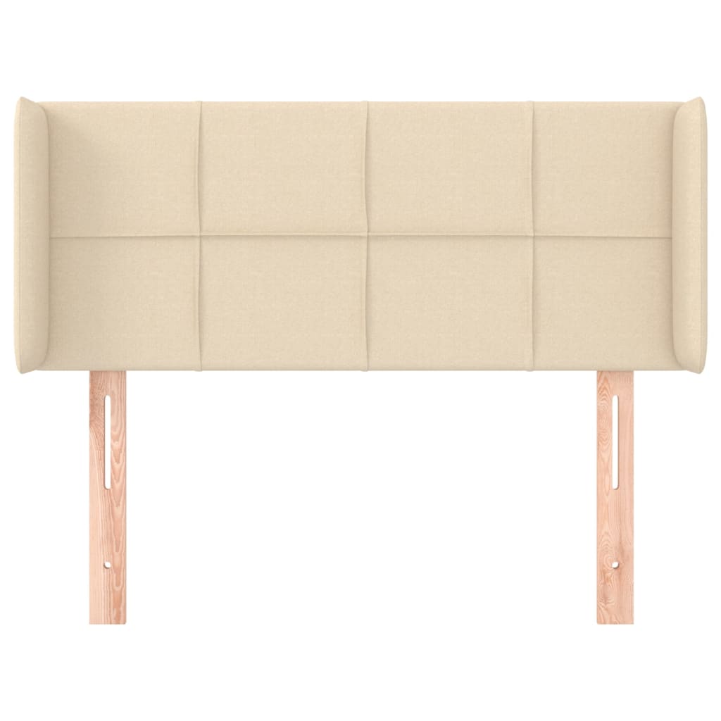 Testiera ad Orecchio Crema 93x16x78/88 cm in Tessuto