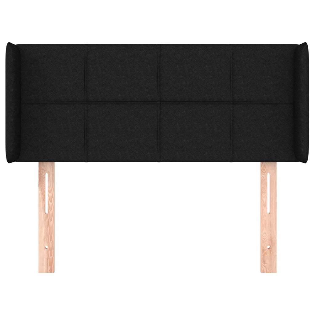 Testiera ad Orecchio Nera 103x16x78/88 cm in Tessuto | homemem39
