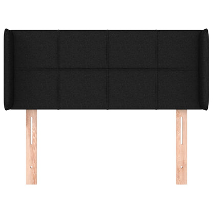 Testiera ad Orecchio Nera 103x16x78/88 cm in Tessuto | homemem39