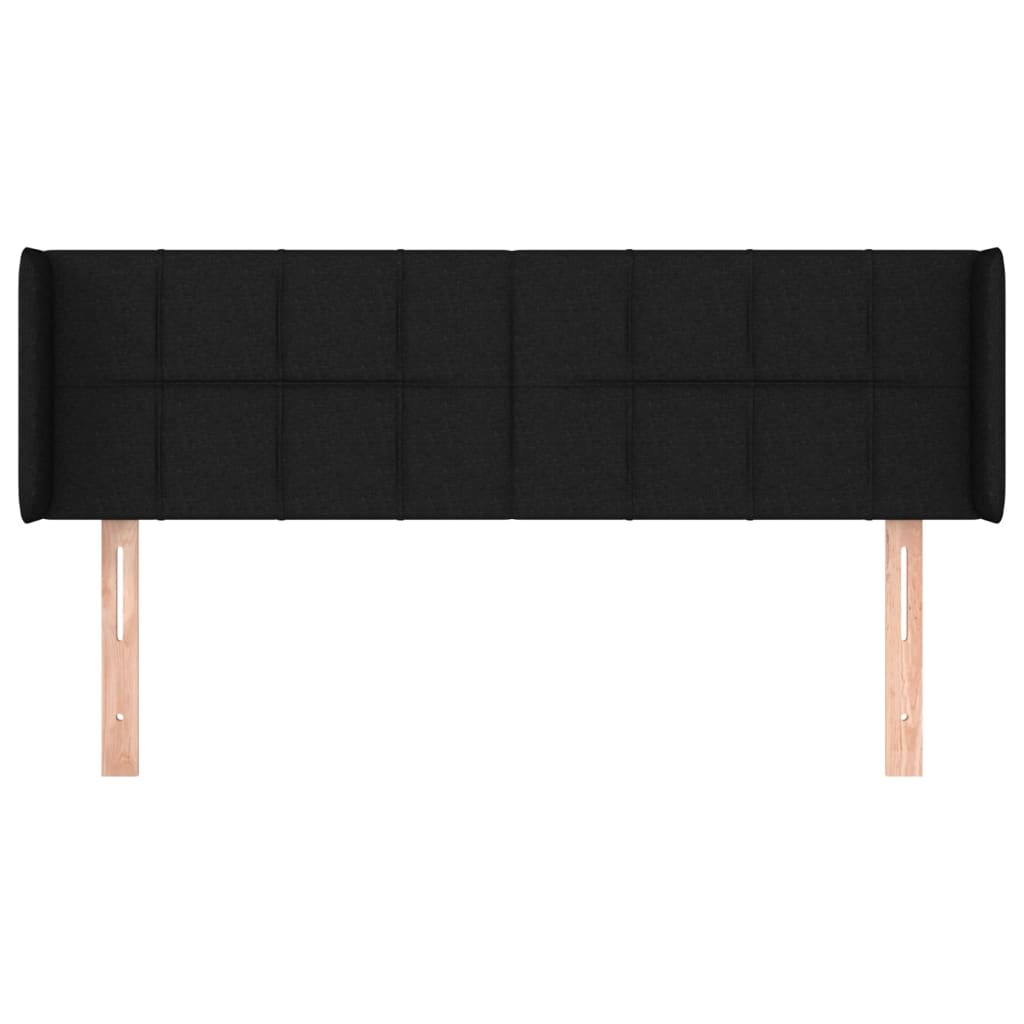 Testiera ad Orecchio Nera 147x16x78/88 cm in Tessuto | homemem39