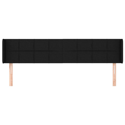 Testiera ad Orecchio Nera 183x16x78/88 cm in Tessuto | homemem39