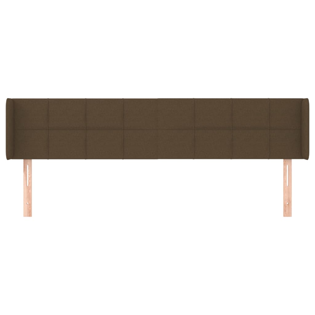 Testiera ad Orecchio Marrone Scuro 203x16x78/88 cm in Tessuto | homemem39