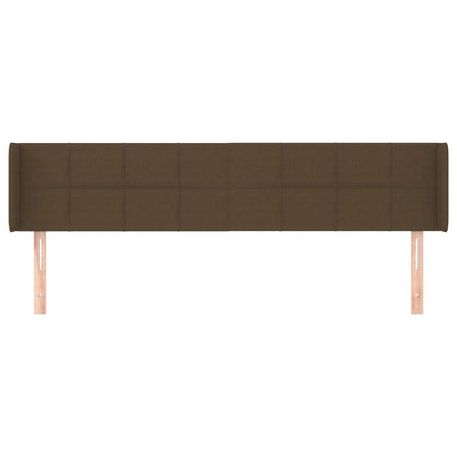 Testiera ad Orecchio Marrone Scuro 203x16x78/88 cm in Tessuto | homemem39