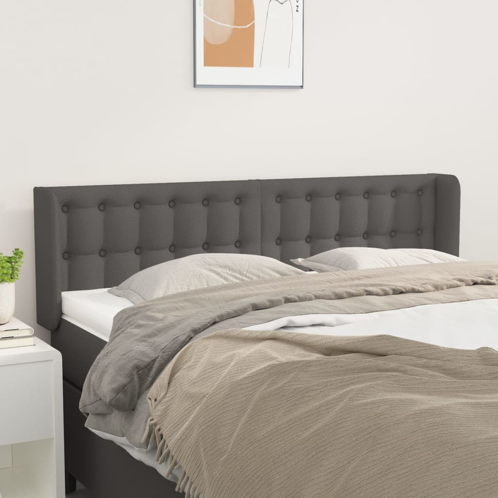 Testiera ad Orecchio Grigio 147x16x78/88 cm in Similpelle | homemem39