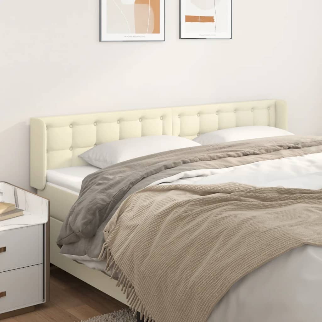 Testiera ad Orecchio Crema 163x16x78/88 cm in Similpelle | homemem39