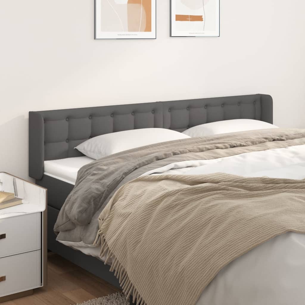 Testiera ad Orecchio Grigio 163x16x78/88 cm in Similpelle | homemem39