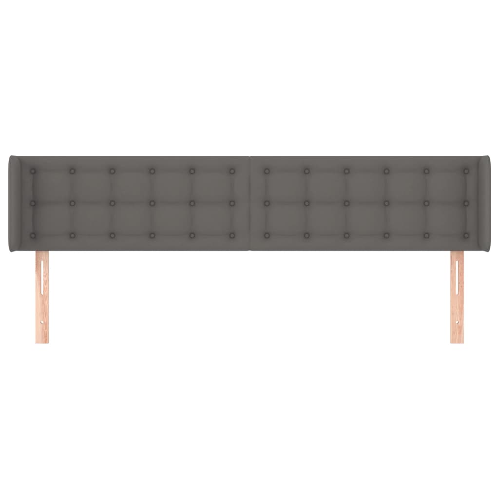 Testiera ad Orecchio Grigia 183x16x78/88 cm in Similpelle | homemem39