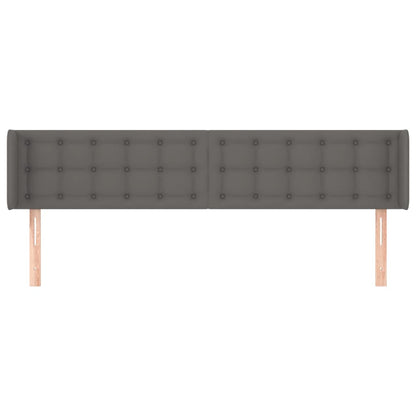 Testiera ad Orecchio Grigia 183x16x78/88 cm in Similpelle | homemem39