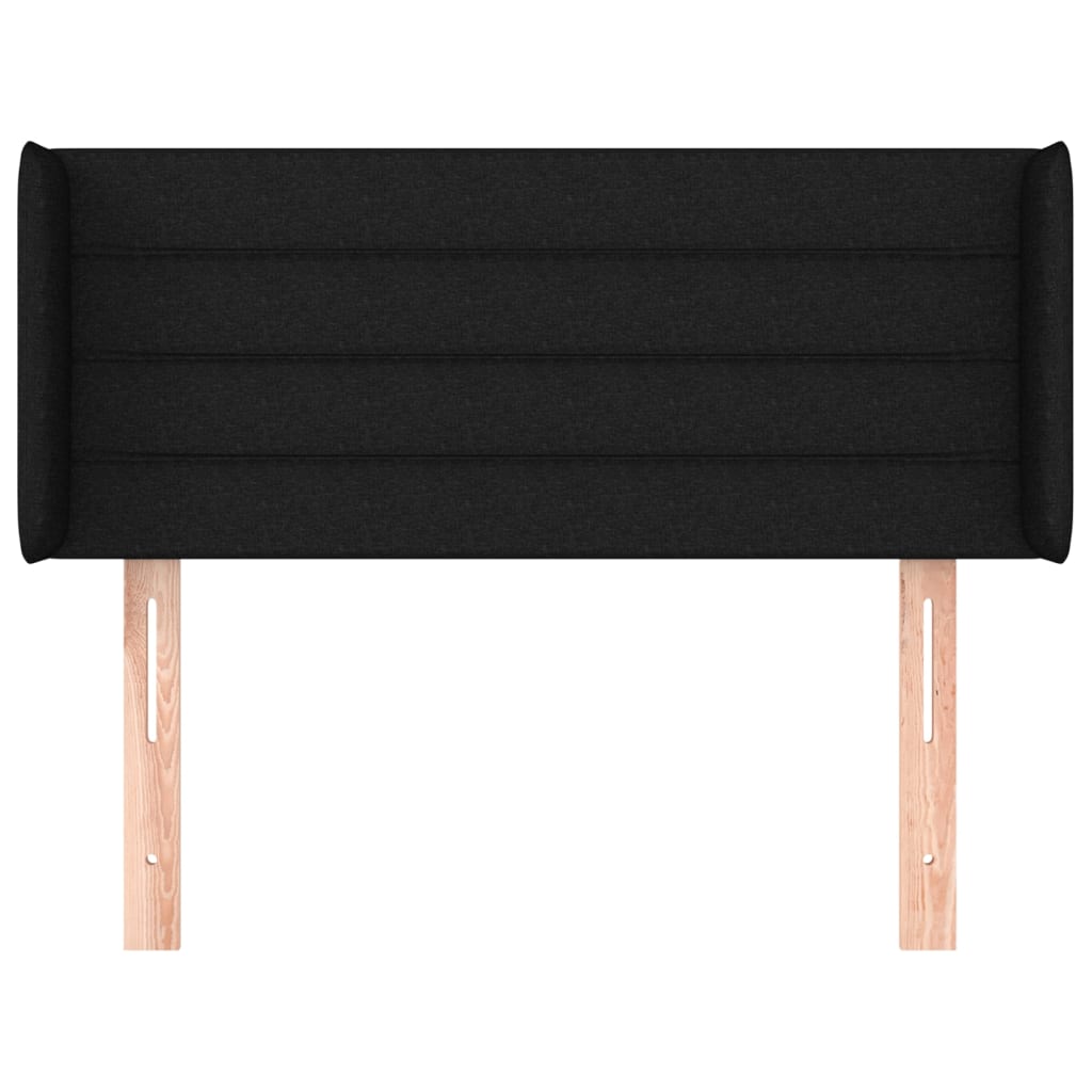 Testiera ad Orecchio Nera 83x16x78/88 cm in Tessuto | homemem39