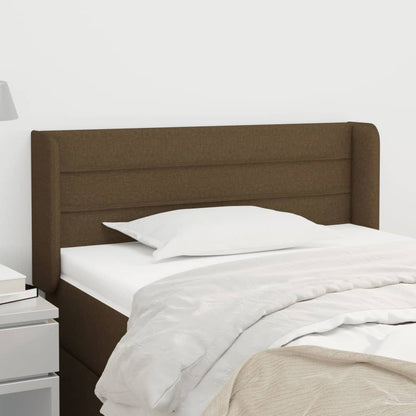Testiera ad Orecchio Marrone Scuro 103x16x78/88 cm in Tessuto | homemem39