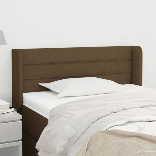 Testiera ad Orecchio Marrone Scuro 103x16x78/88 cm in Tessuto | homemem39