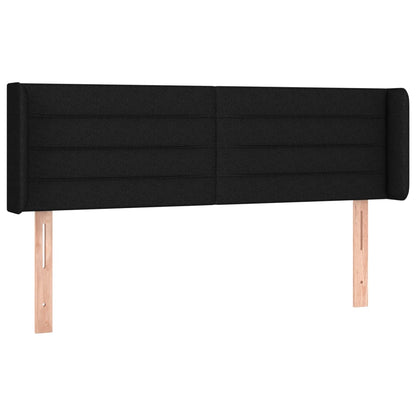 Testiera ad Orecchio Nera 147x16x78/88 cm in Tessuto | homemem39