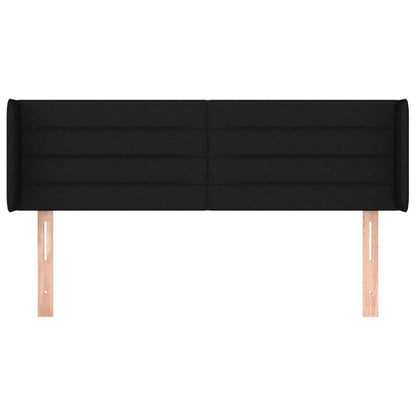 Testiera ad Orecchio Nera 147x16x78/88 cm in Tessuto | homemem39
