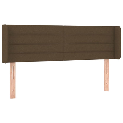 Testiera ad Orecchio Marrone Scuro 147x16x78/88 cm in Tessuto | homemem39