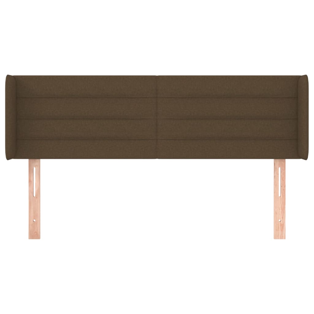 Testiera ad Orecchio Marrone Scuro 147x16x78/88 cm in Tessuto | homemem39