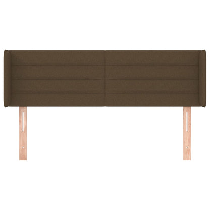Testiera ad Orecchio Marrone Scuro 147x16x78/88 cm in Tessuto | homemem39