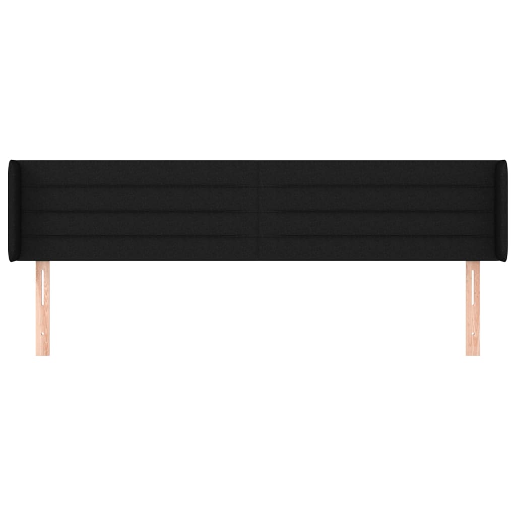 Testiera ad Orecchio Nera 203x16x78/88 cm in Tessuto | homemem39