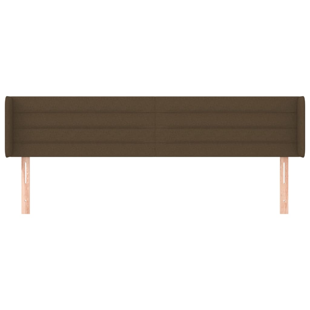 Testiera ad Orecchio Marrone Scuro 203x16x78/88 cm in Tessuto | homemem39