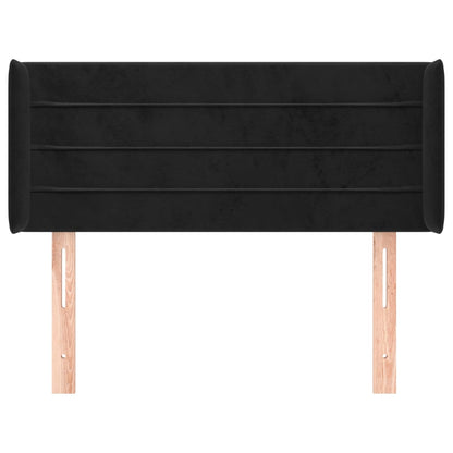 Testiera ad Orecchio Nera 83x16x78/88 cm in Velluto