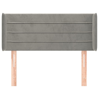 Testiera ad Orecchio Grigio Chiaro 103x16x78/88 cm in Velluto