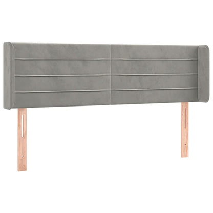 Testiera ad Orecchio Grigio Chiaro 147x16x78/88 cm in Velluto