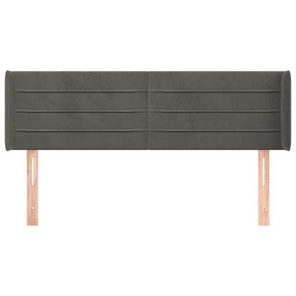 Testiera ad Orecchio Grigio Scuro 147x16x78/88 cm in Velluto