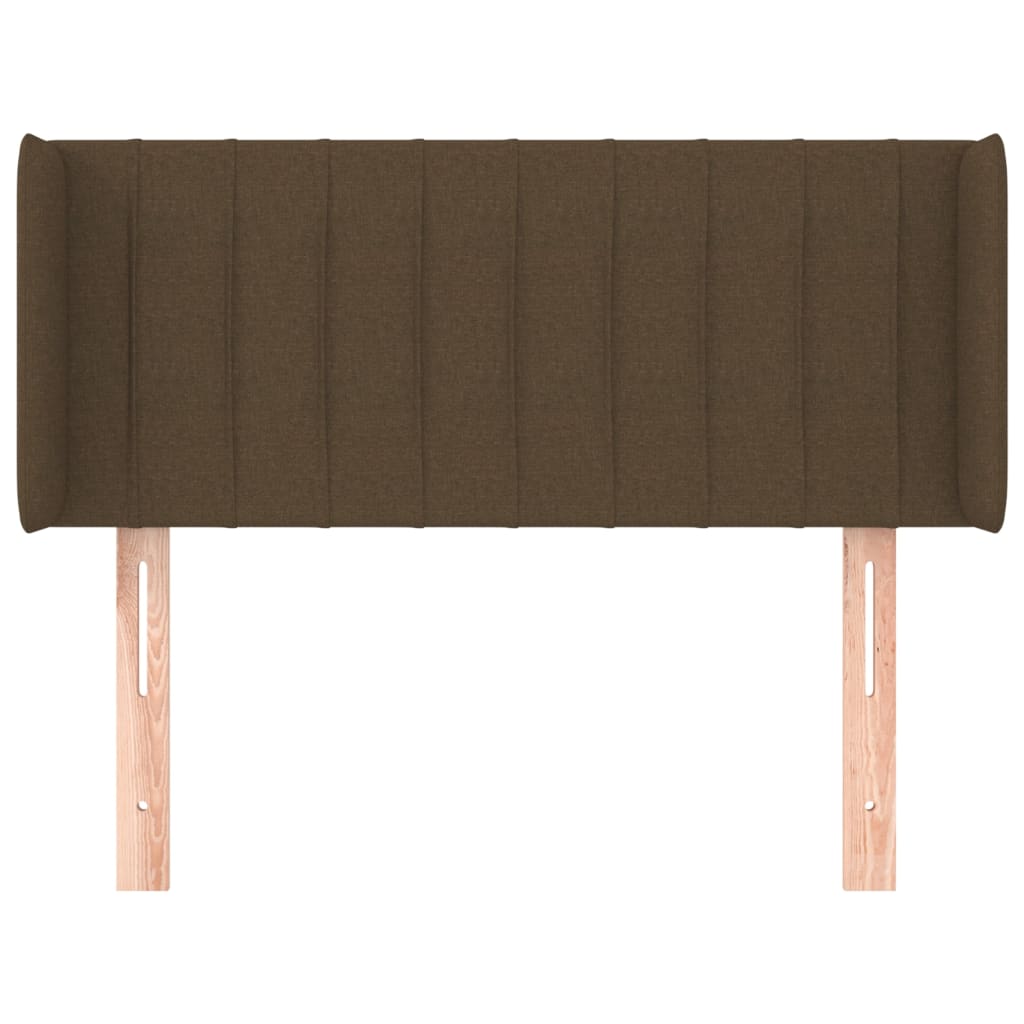 Testiera ad Orecchio Marrone Scuro 103x16x78/88 cm in Tessuto | homemem39