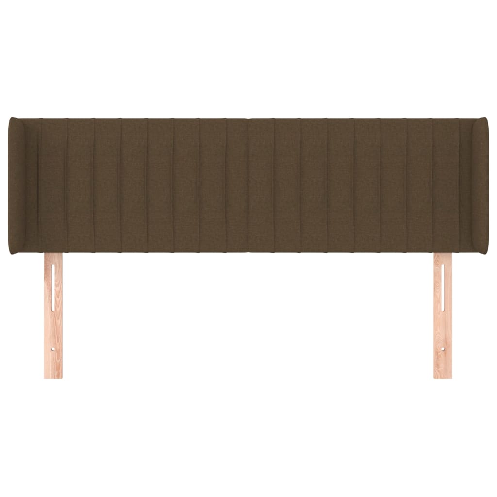 Testiera ad Orecchio Marrone Scuro 147x16x78/88 cm in Tessuto | homemem39