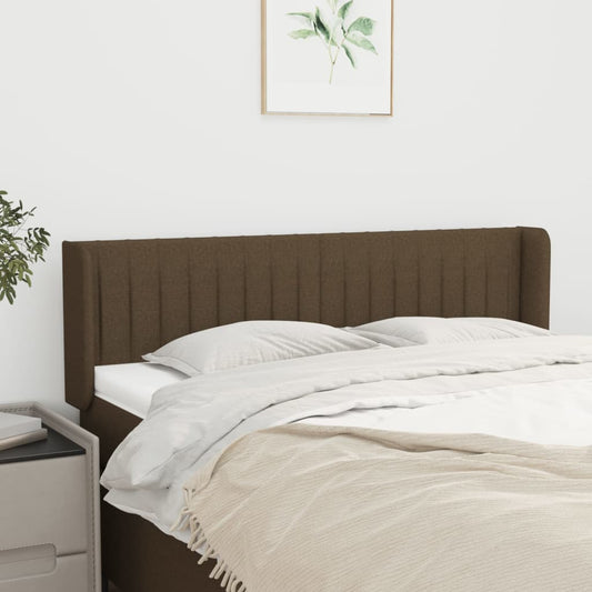 Testiera ad Orecchio Marrone Scuro 147x16x78/88 cm in Tessuto | homemem39