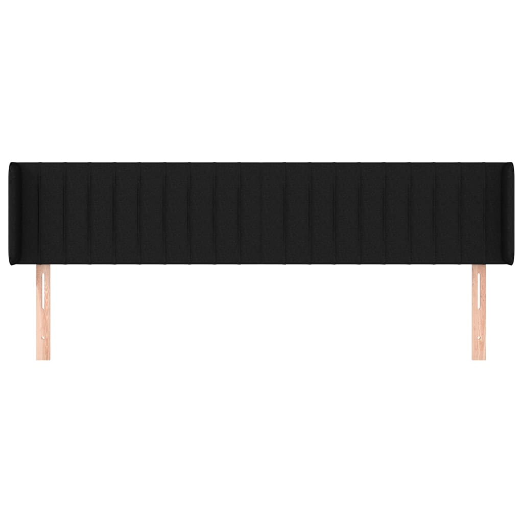 Testiera ad Orecchio Nera 183x16x78/88 cm in Tessuto | homemem39