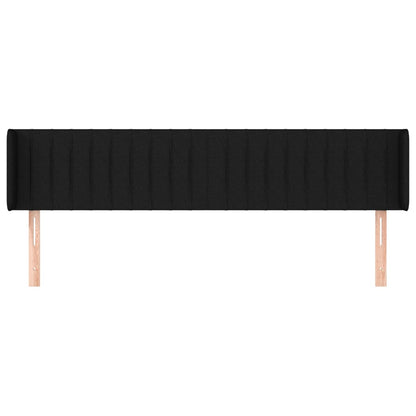 Testiera ad Orecchio Nera 183x16x78/88 cm in Tessuto | homemem39