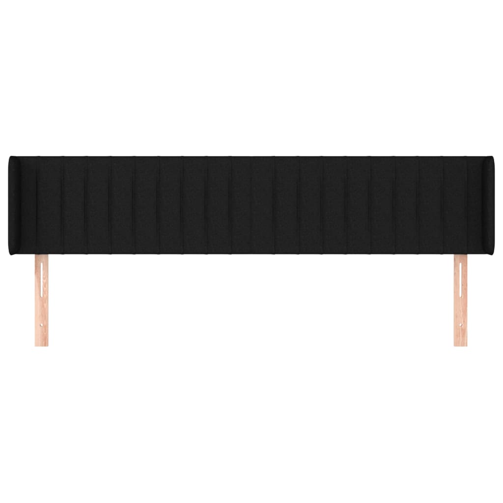 Testiera ad Orecchio Nera 203x16x78/88 cm in Tessuto | homemem39