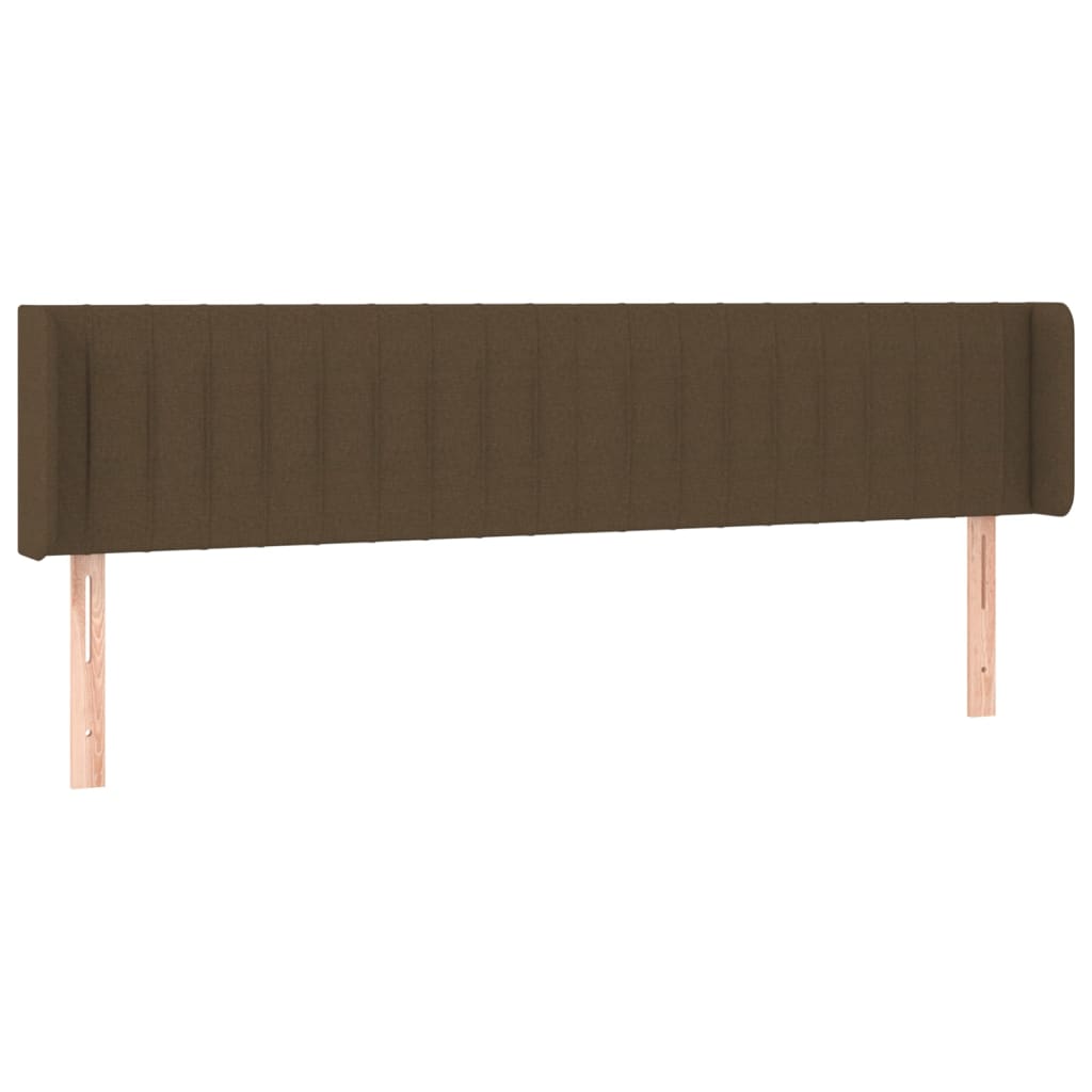 Testiera ad Orecchio Marrone Scuro 203x16x78/88 cm in Tessuto | homemem39