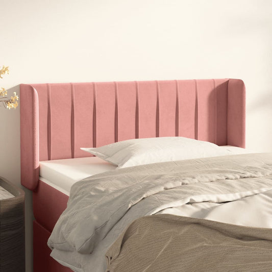 Testiera ad Orecchio Nera 93x16x78/88 cm in Velluto | homemem39