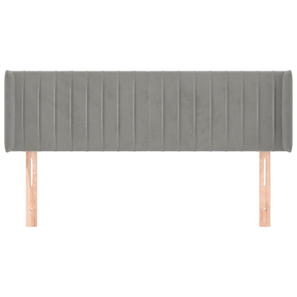 Testiera ad Orecchio Grigio Chiaro 147x16x78/88 cm in Velluto