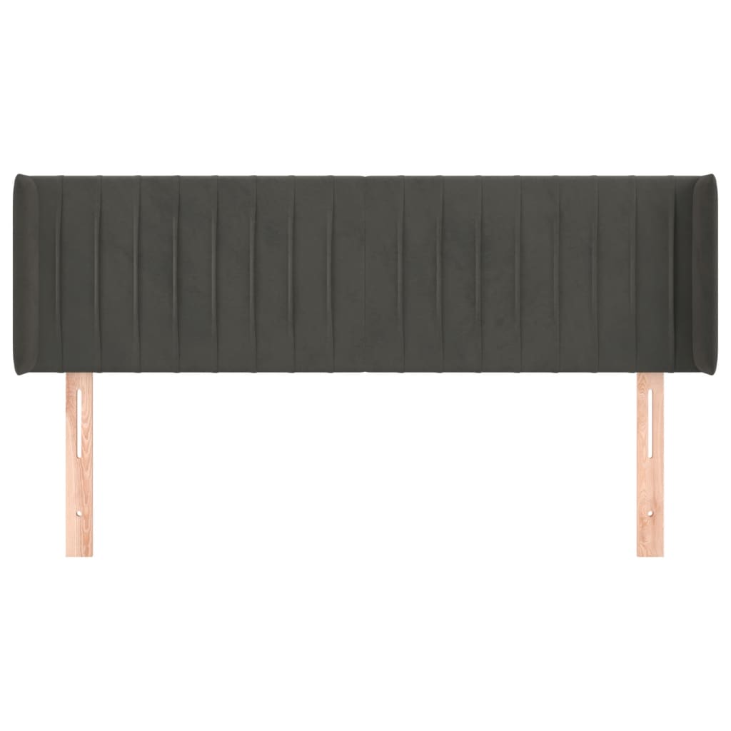 Testiera ad Orecchio Grigio Scuro 147x16x78/88 cm in Velluto | homemem39
